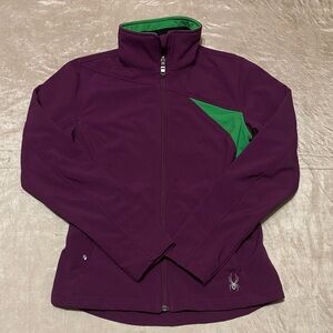 Spyder Women's Jacket in Rich Purple and Vibrant Green
